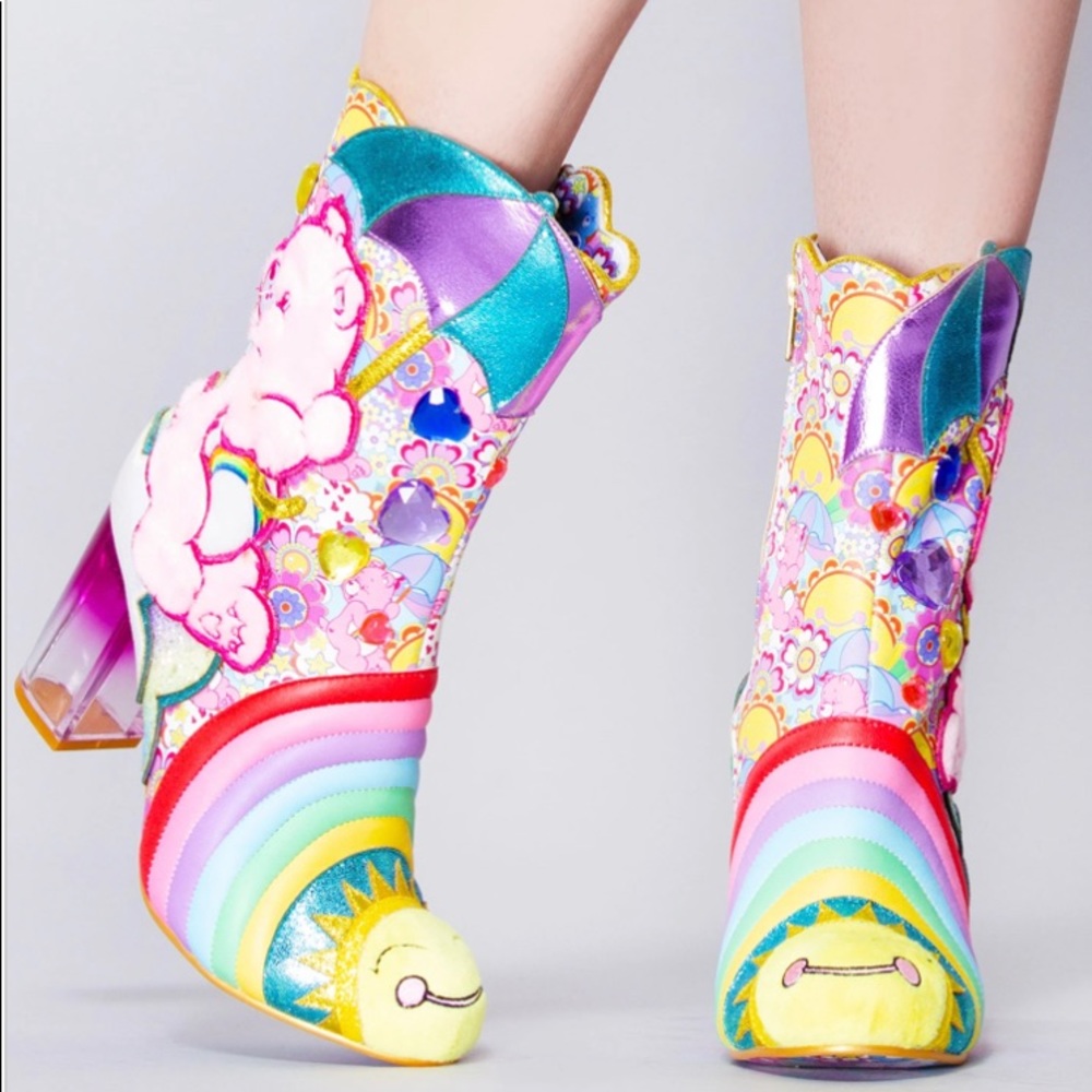 Irregular Choice “Full of cheer” Care Bear boots 9/40